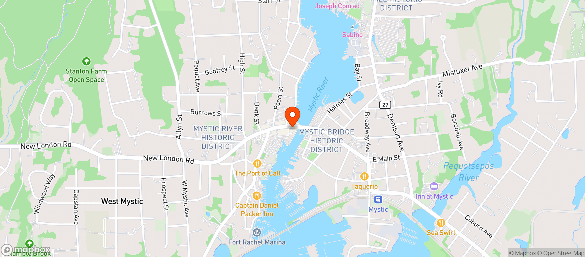 Map showing Spencer & Lynn Mystic