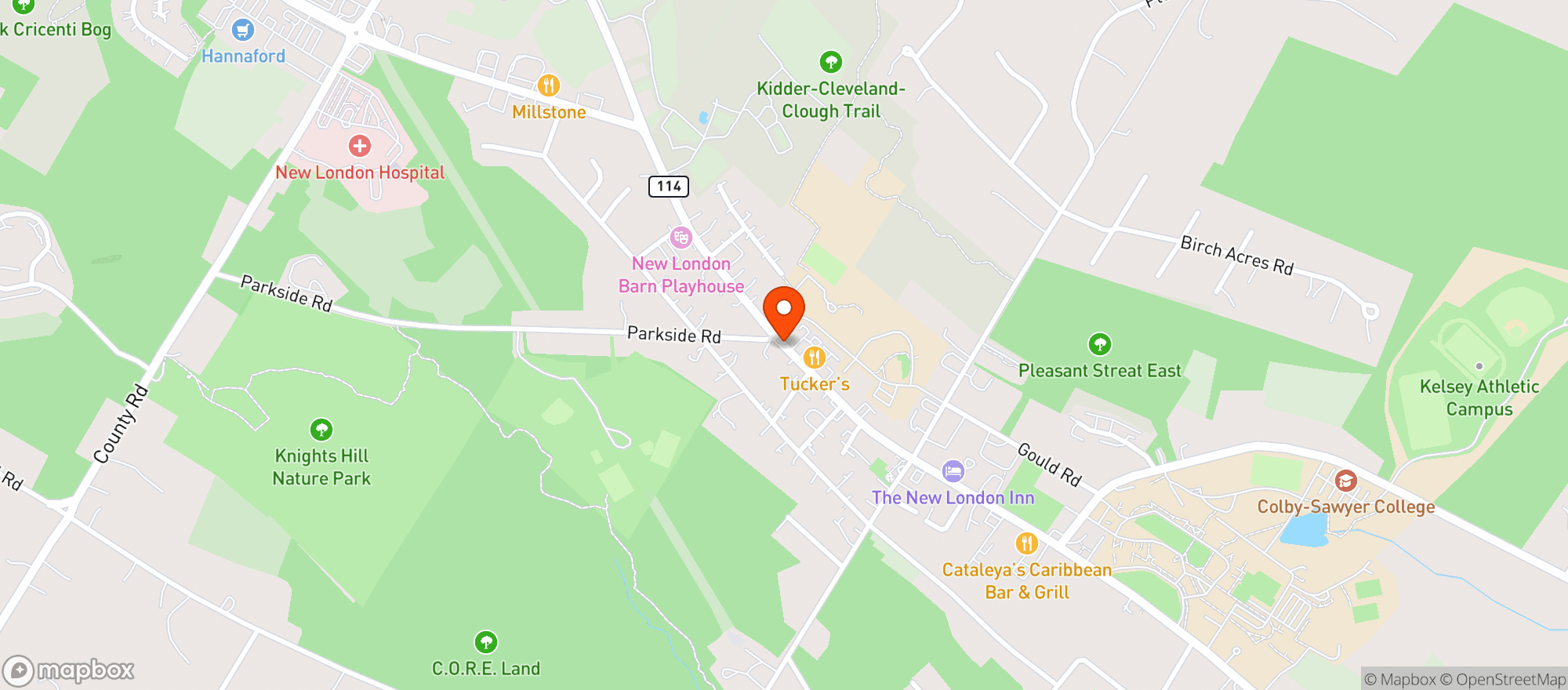 Map showing Peter Christians Tavern