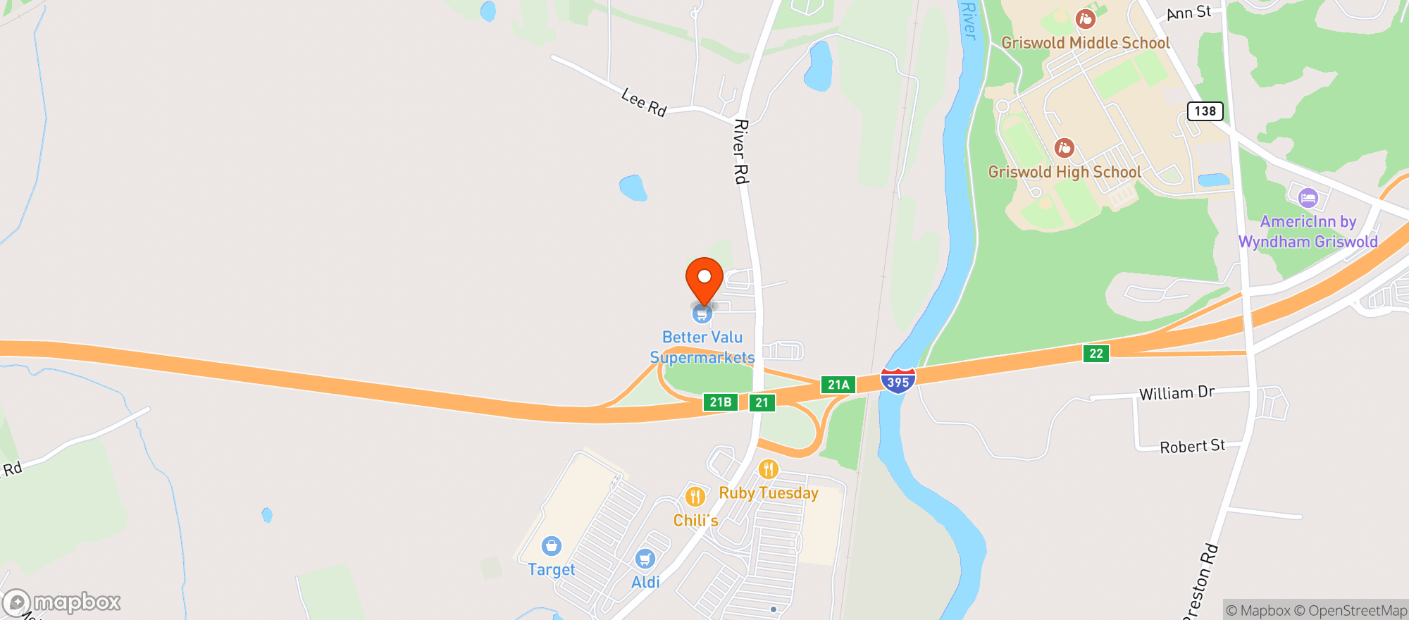 Map showing Lisbon Package Store