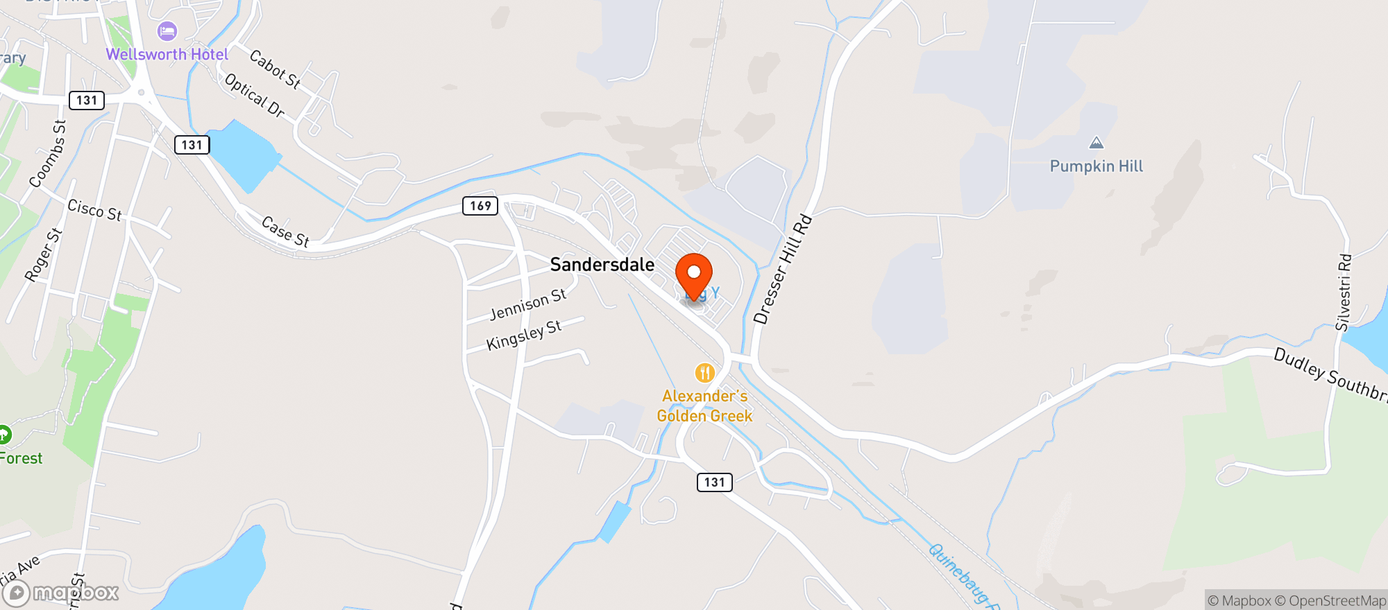 Map showing Big Y Supermarket