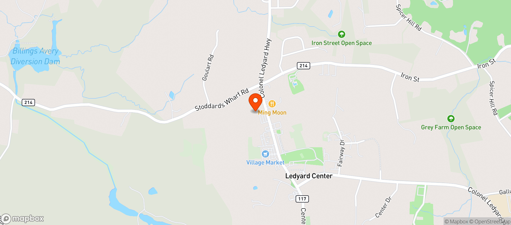 Map showing Ledyard Town Spirits