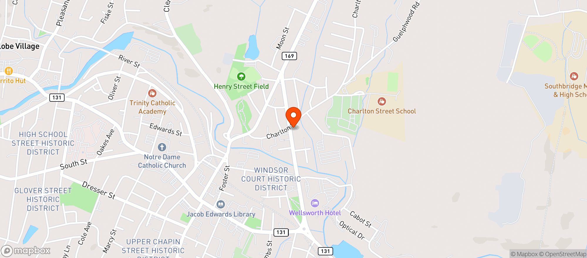 Map showing Plaza Liquors