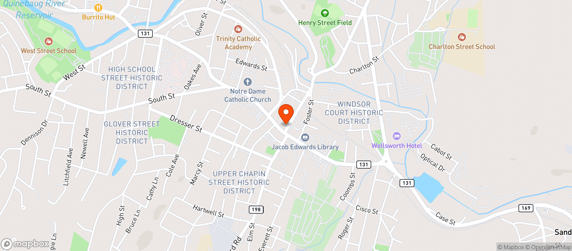 Map showing Honest Town Eats