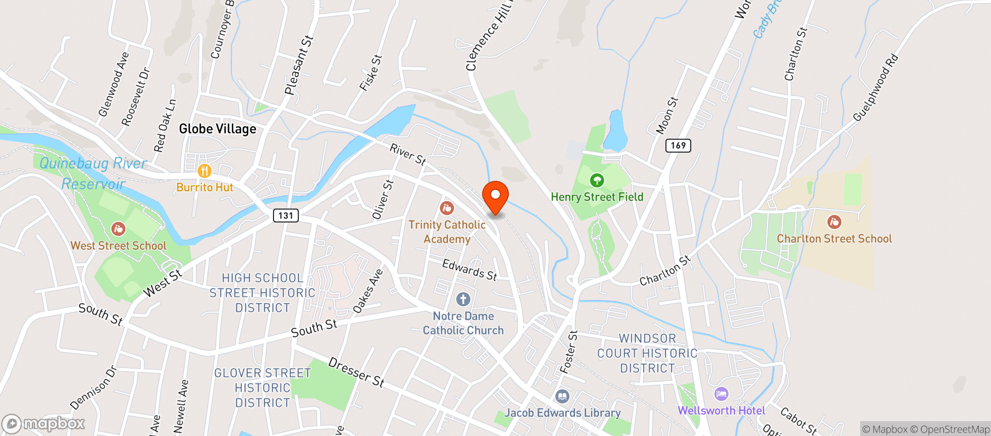 Map showing The Dark Horse Tavern