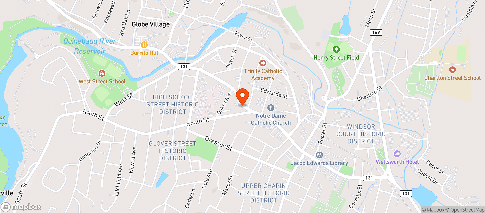 Map showing Austin Liquors
