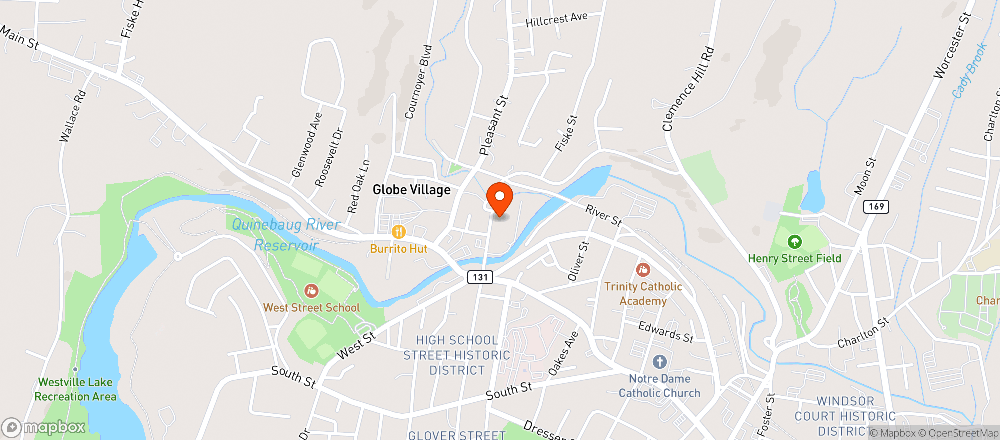 Map showing Green Meadows - Southbridge