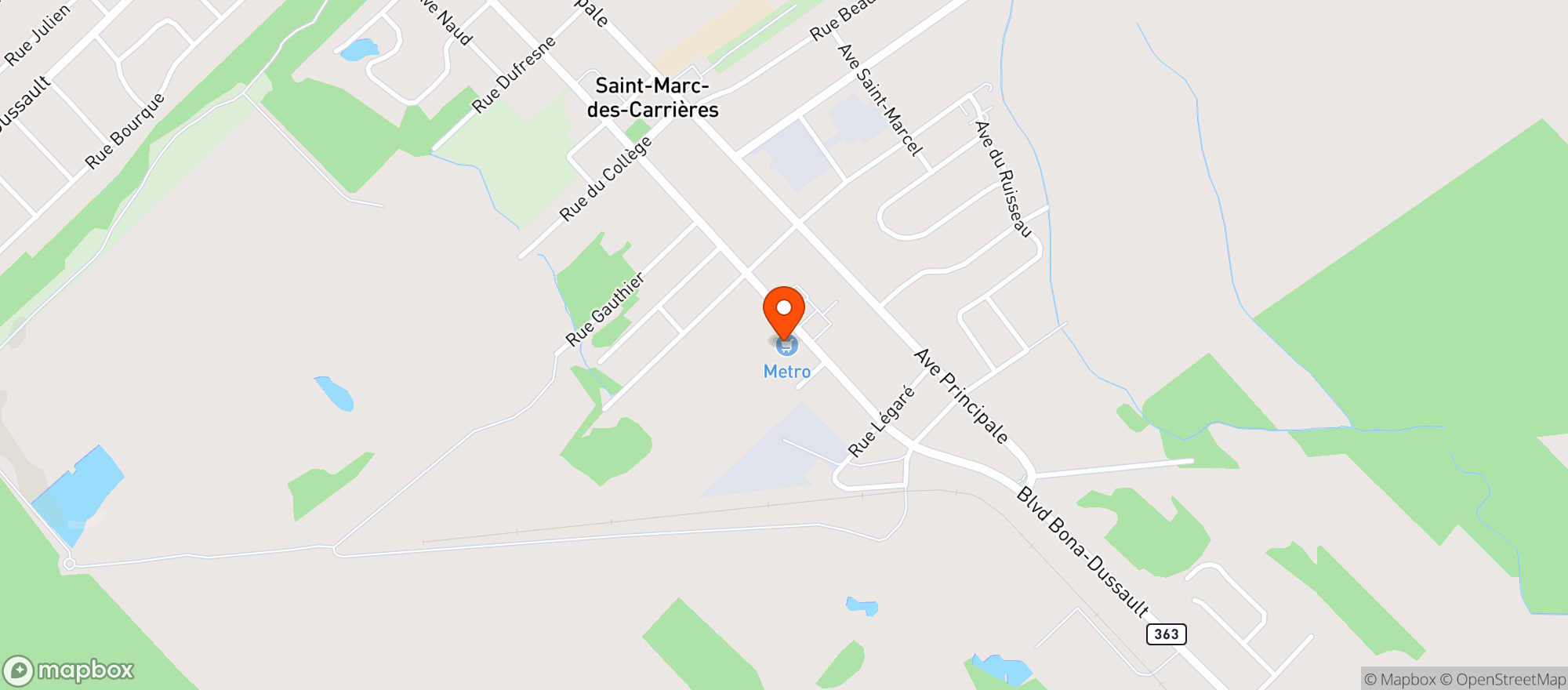 Map showing Metro Valcartier #4068