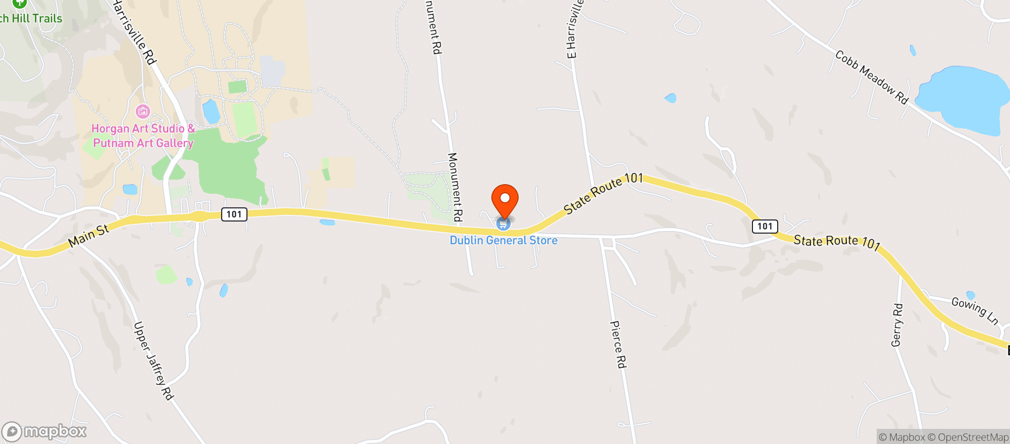 Map showing Dublin General Store