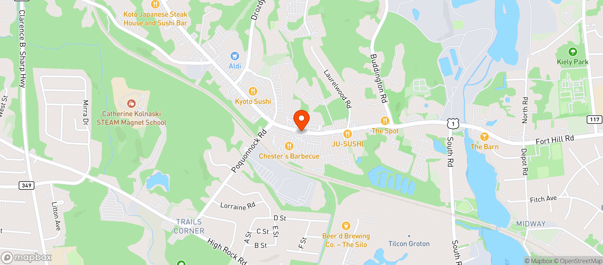 Map showing BIG Y SUPERMARKET