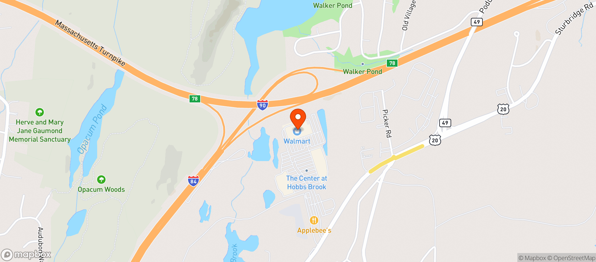 Map showing STOP & SHOP (100 CHARLTON ROAD)