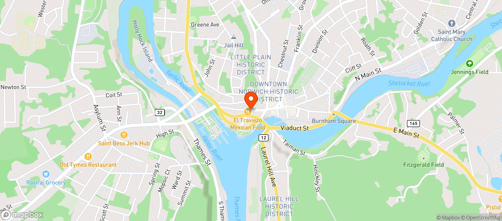 Map showing Traviezo Mexican Food
