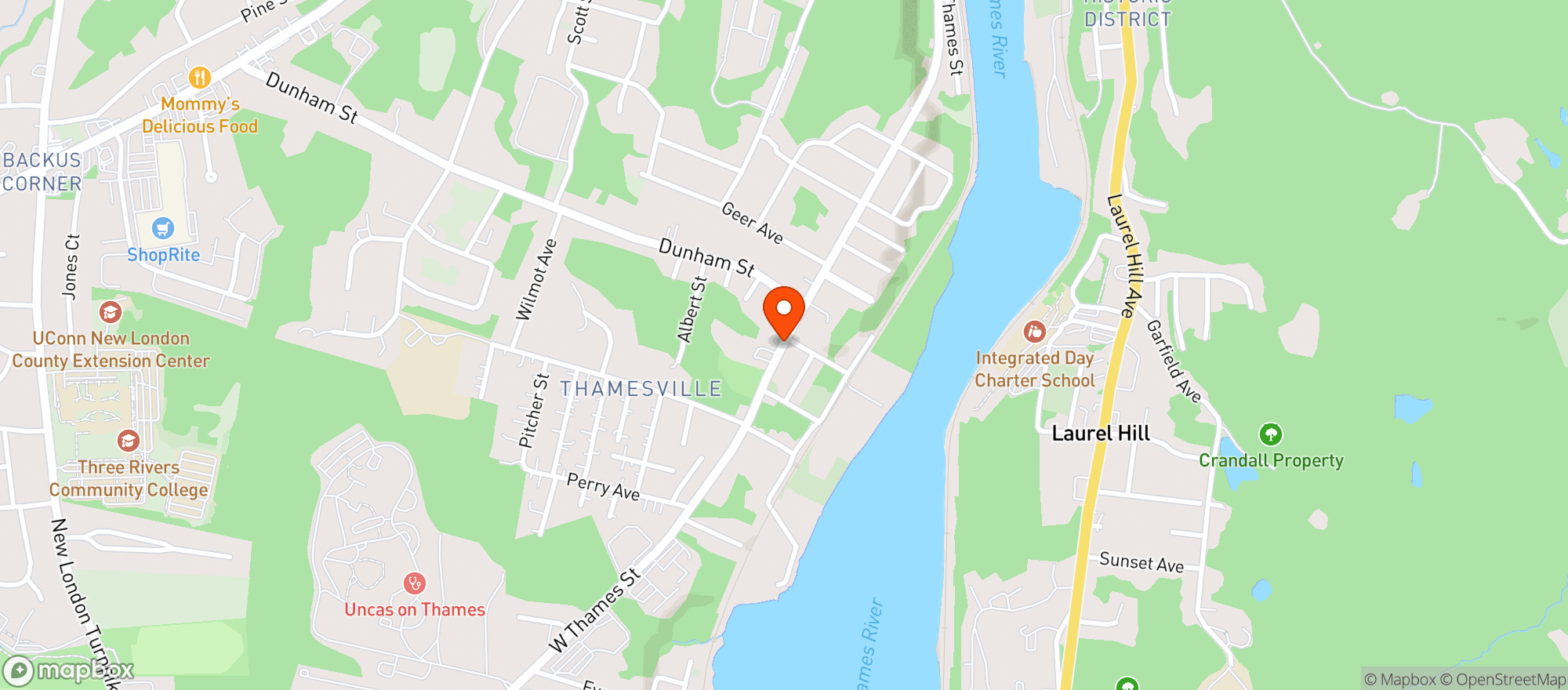 Map showing Thamesville Athletic Club
