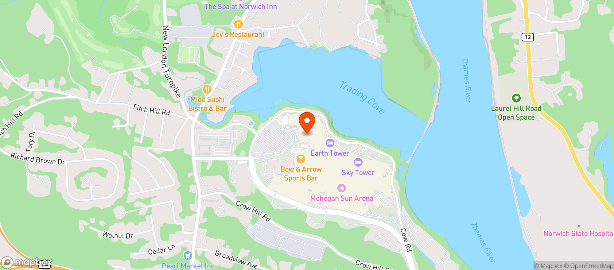 Map showing Earth Expo & Convention Center