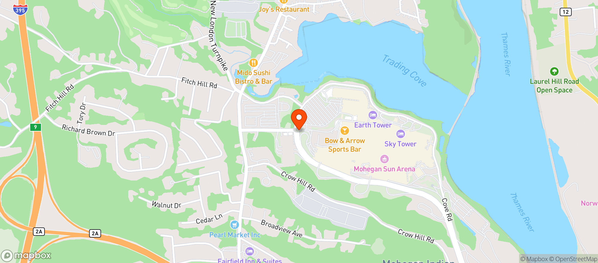 Map showing In The Shed