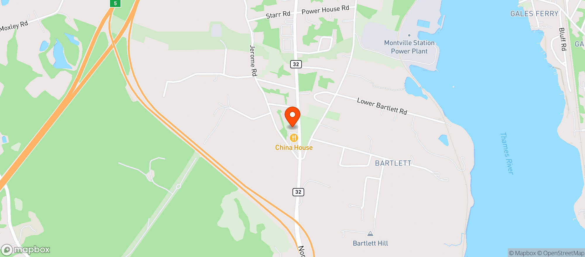 Map showing Quaker Hill Package Store