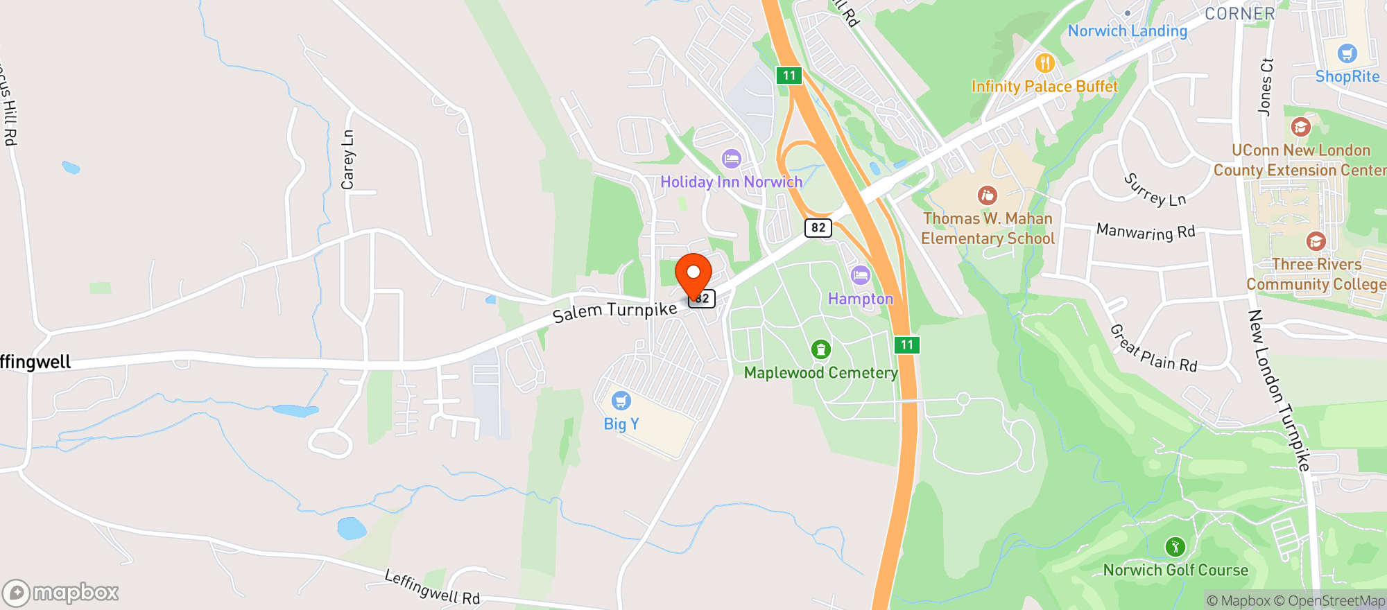 Map showing Big Y Supermarket