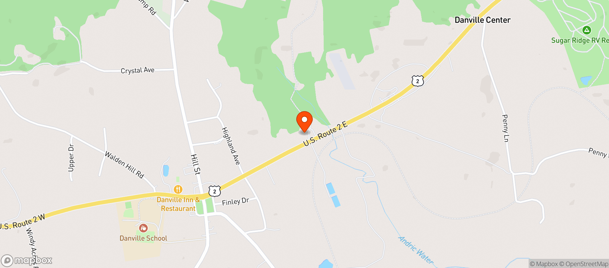 Map showing Martys 1st Stop
