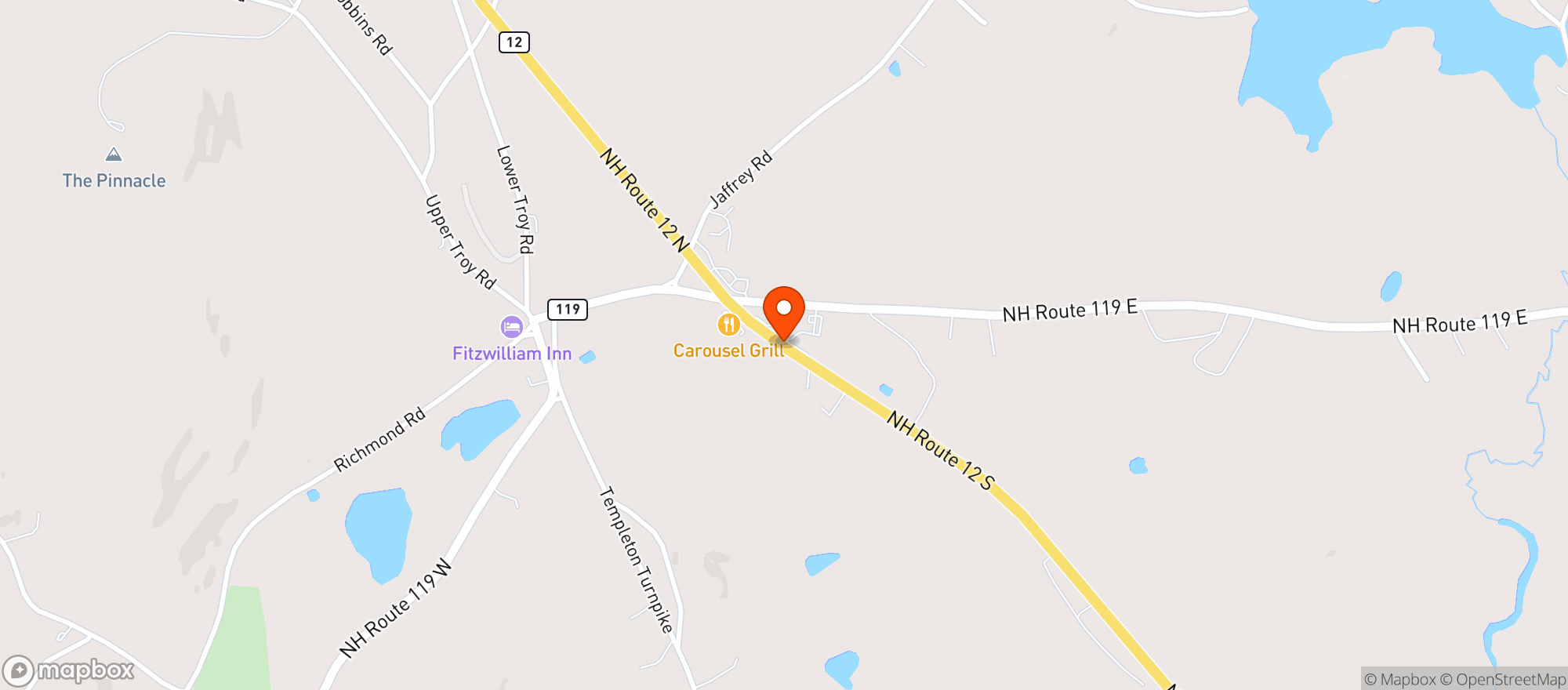 Map showing Mexica Mexican Restaurant