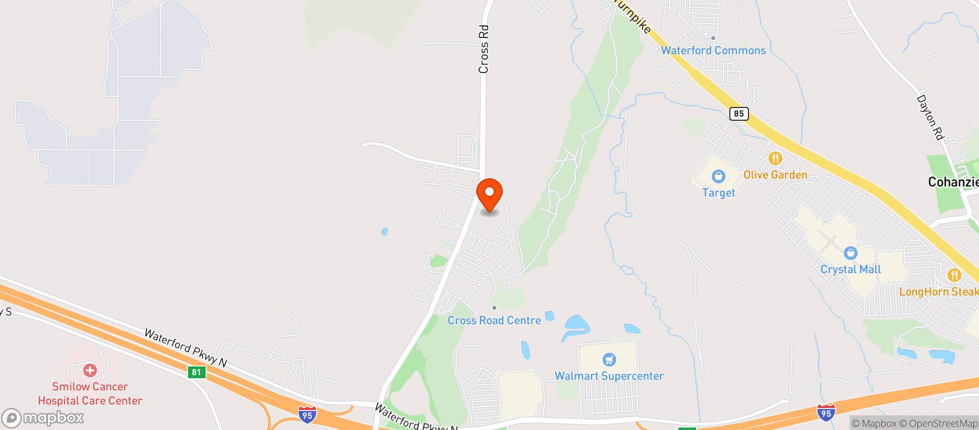 Map showing BJ's #84 Waterford