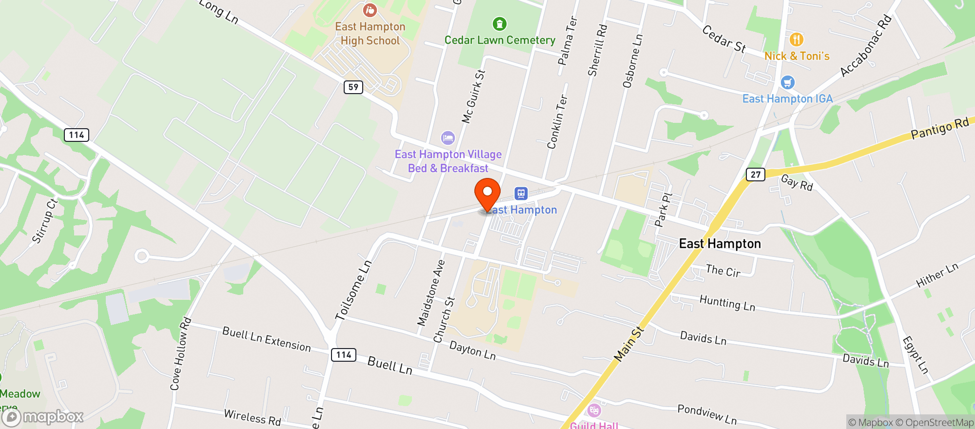Map showing SAM'S BEVERAGE PLACE