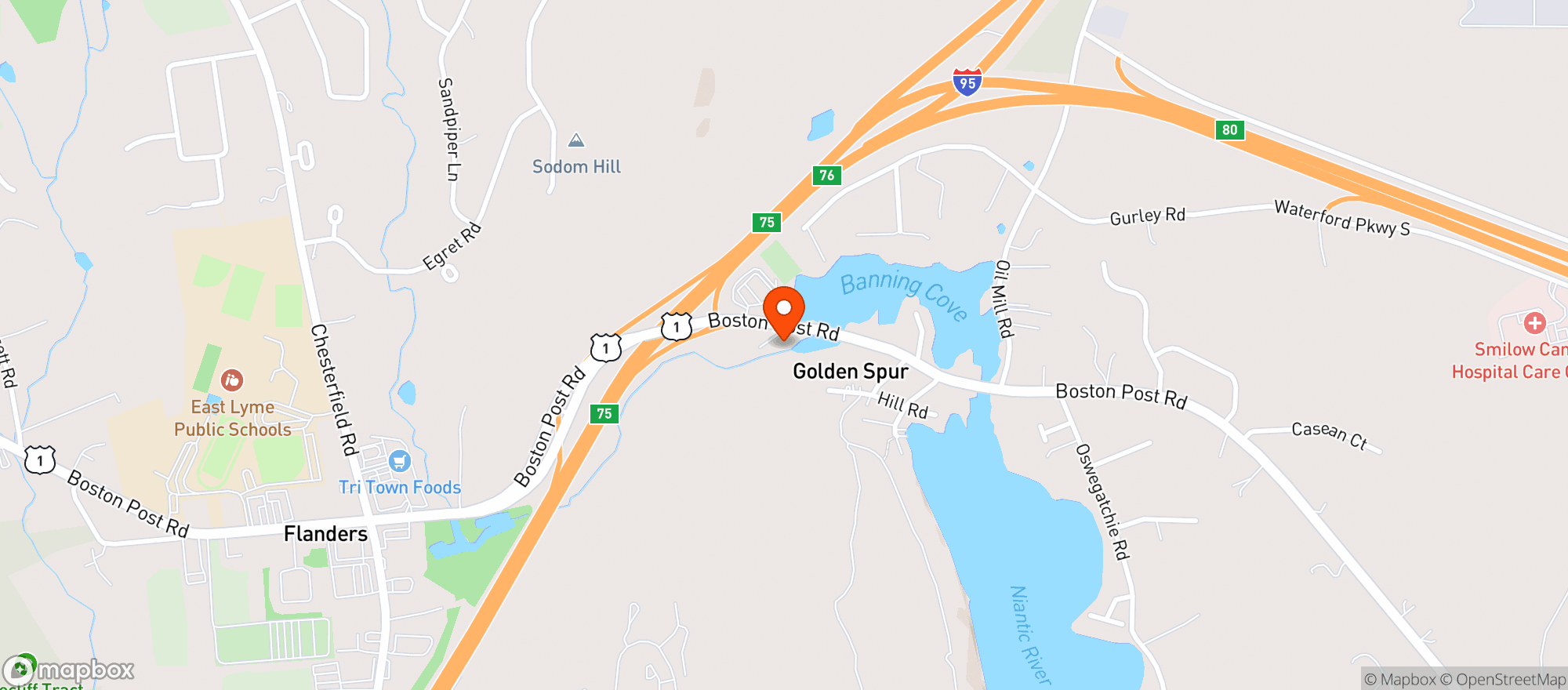 Map showing Shoreline Super Liquors