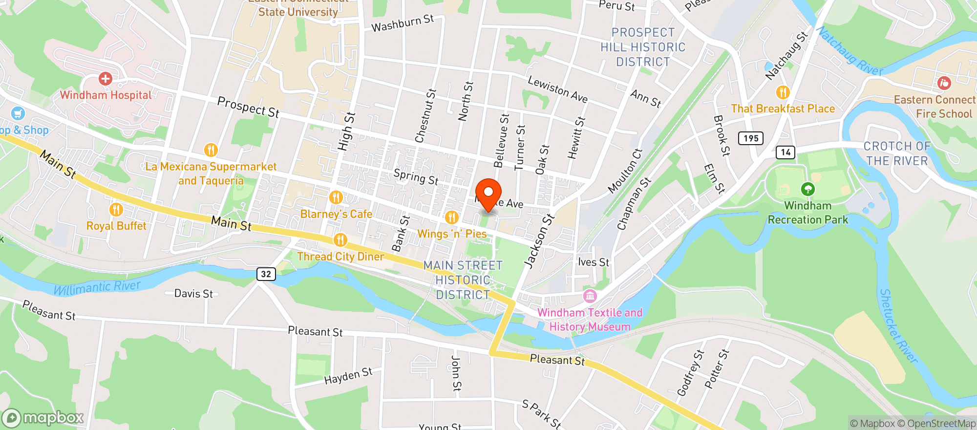 Map showing Elm Discount Package