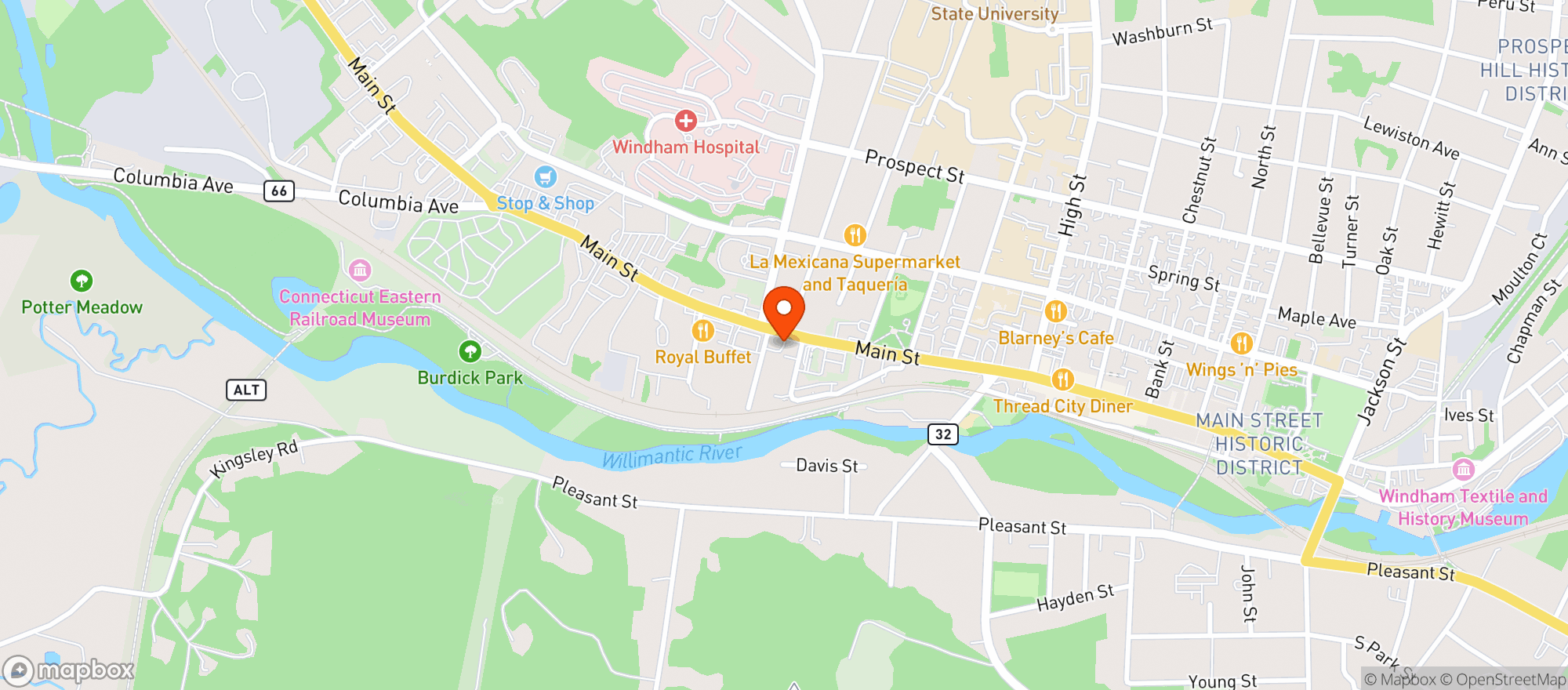 Map showing Windham Wine & Spirits