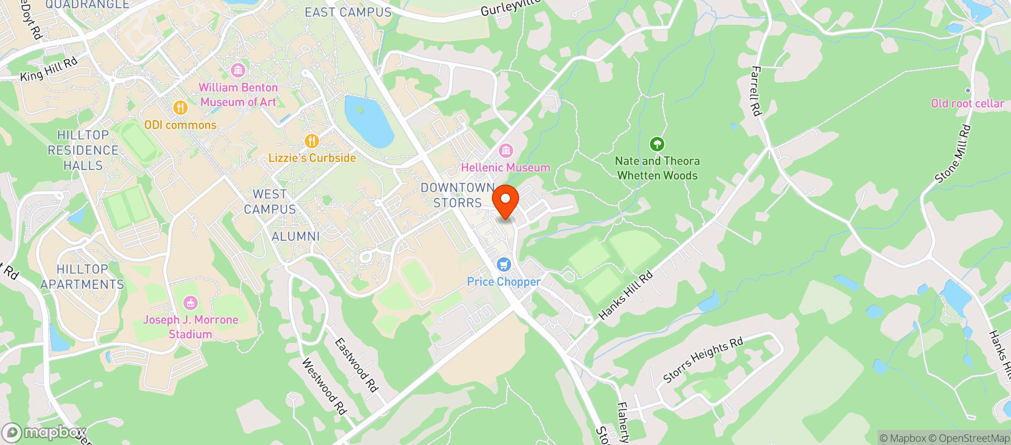 Map showing Huskies Restaurant And Bar