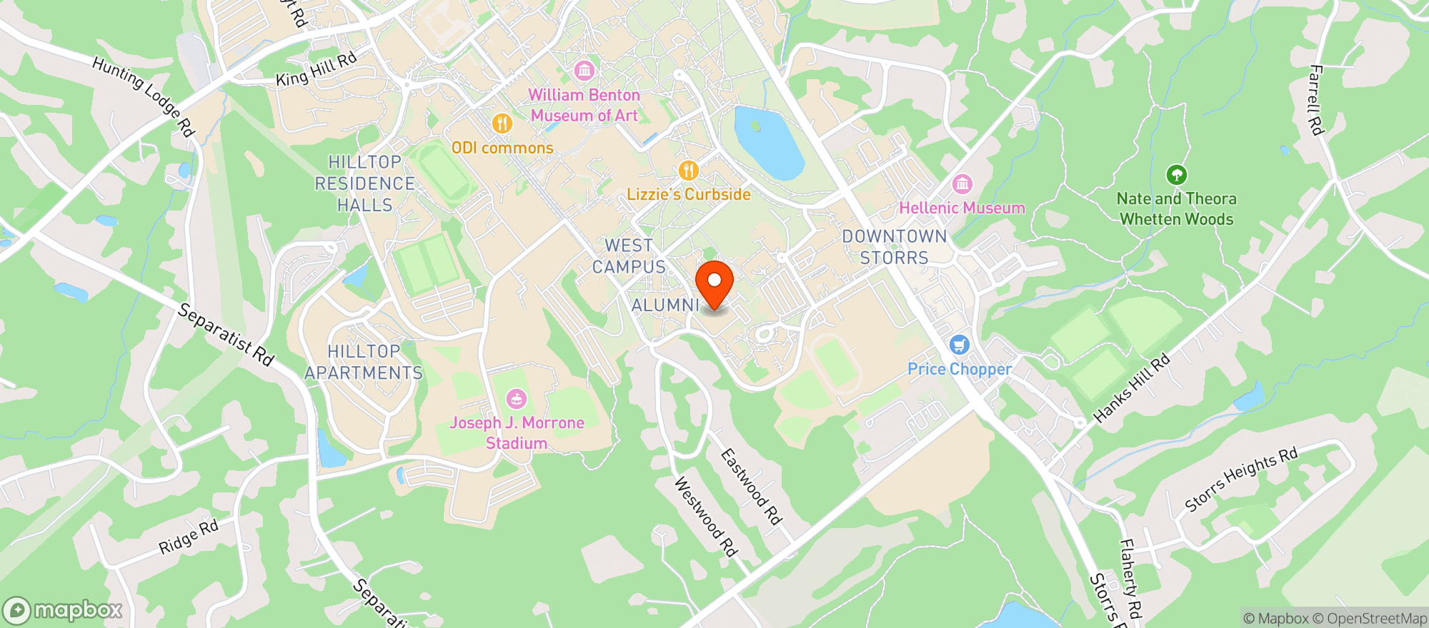 Map showing Graduate Hotel
