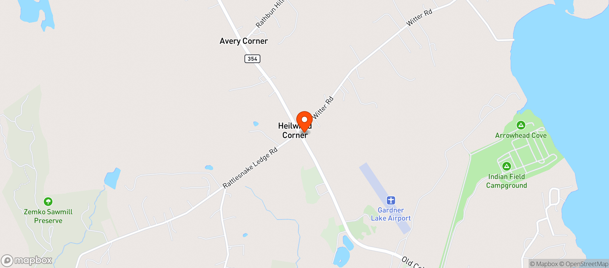 Map showing Gardner Lake Liquors