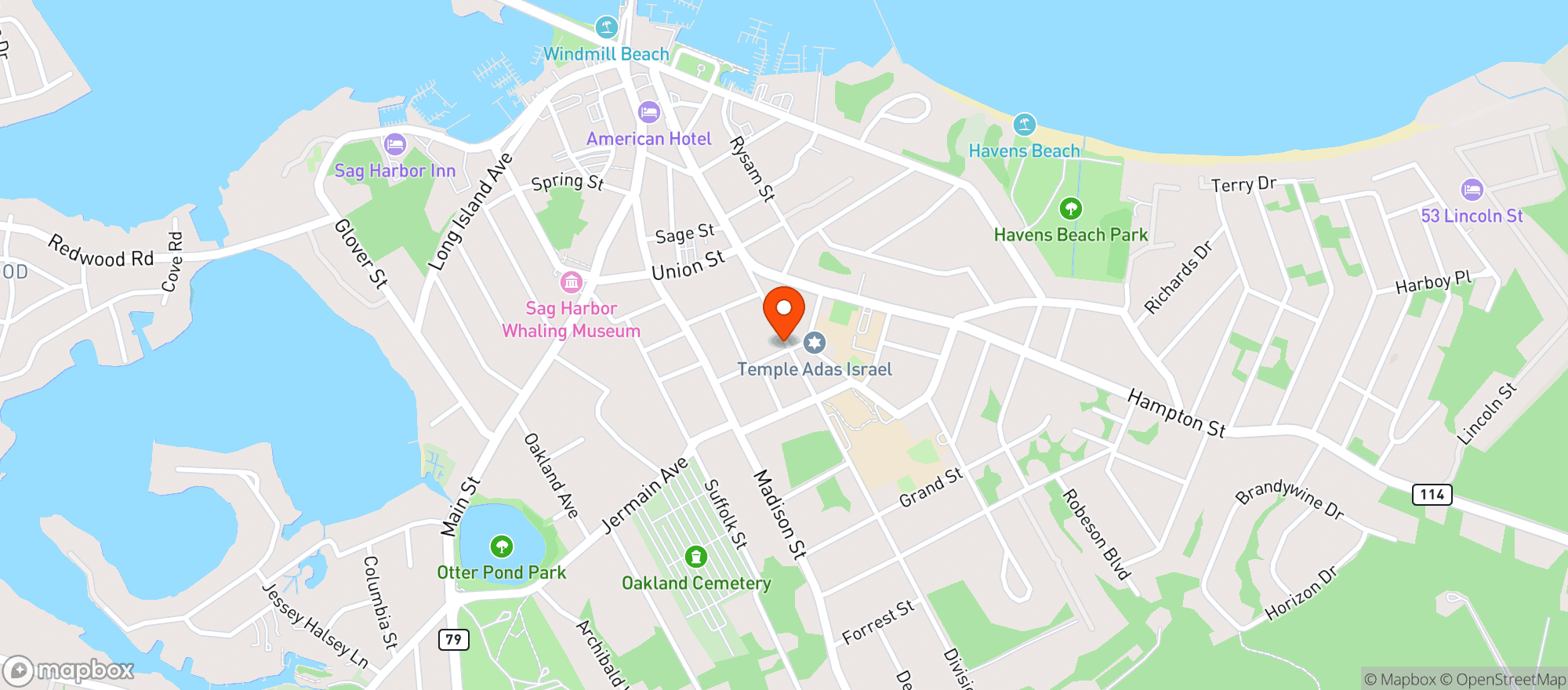 Map showing Harbor Market & Kitchen