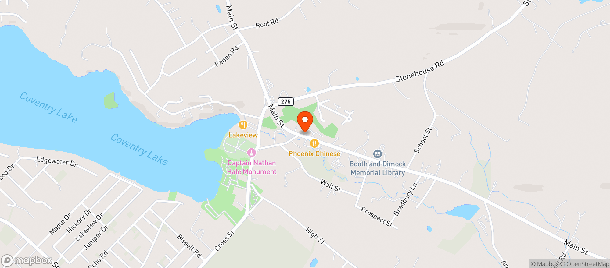 Map showing BIDWELL TAVERN
