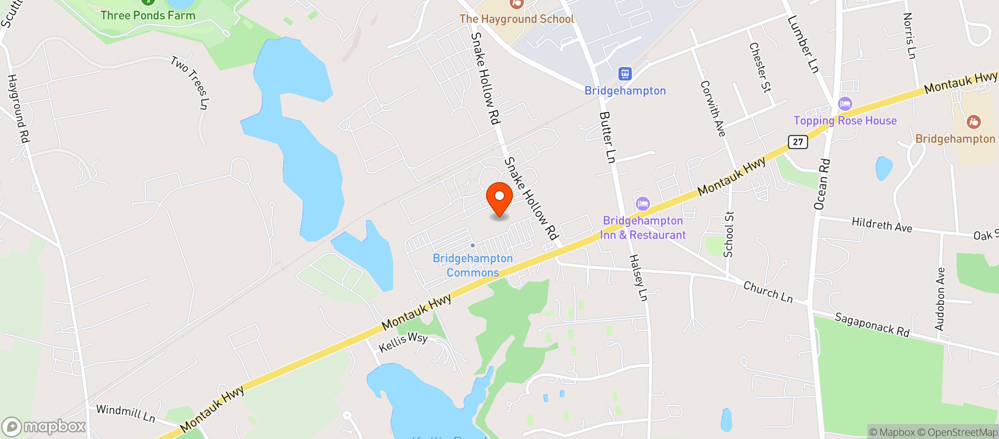 Map showing Bridgehampton Wine Cellar