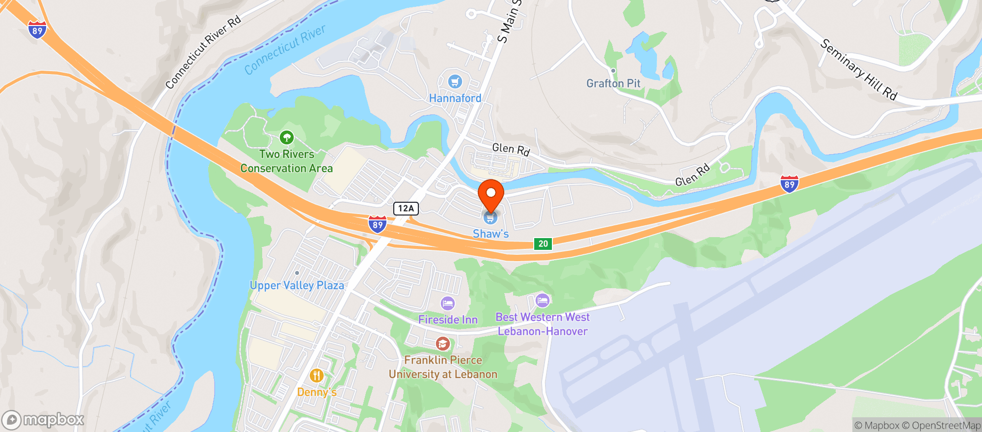 Map showing Shaws - 04555 - West Lebanon