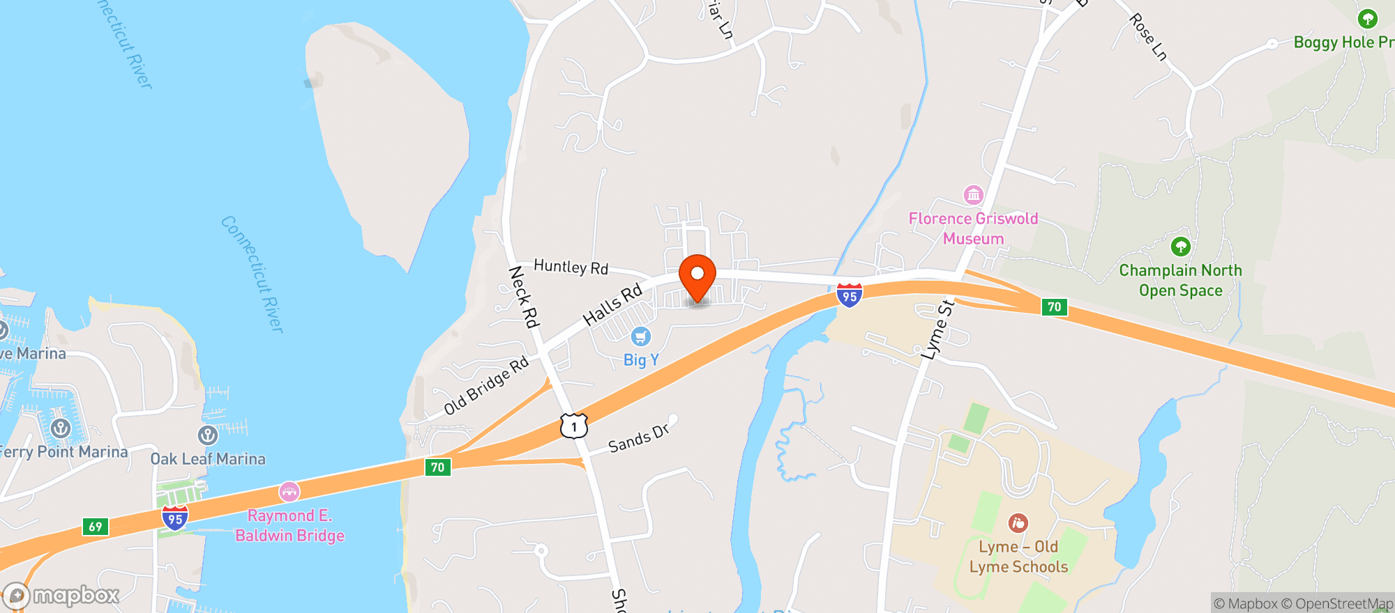 Map showing Grand W&S - Old Lyme