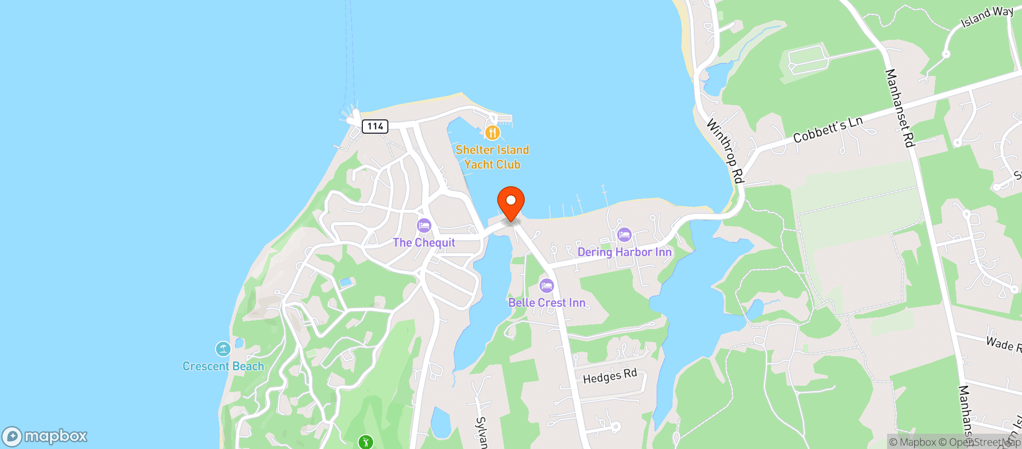 Map showing Shelter Island Wine and Spirits