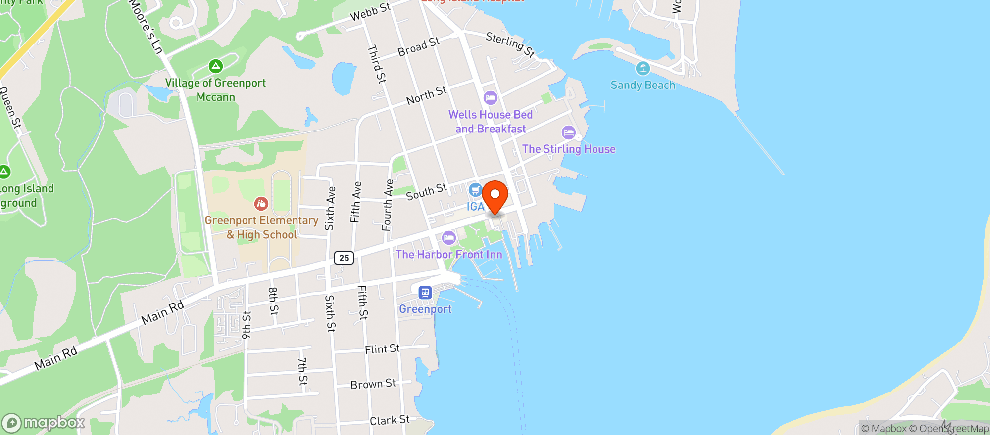 Map showing 45 Front Street Restaurant Corp
