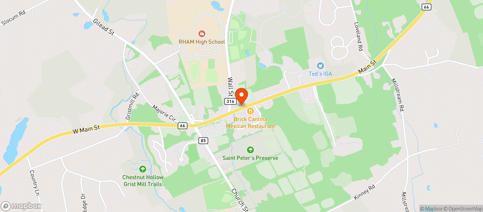 Map showing Hebron Wine & Spirits