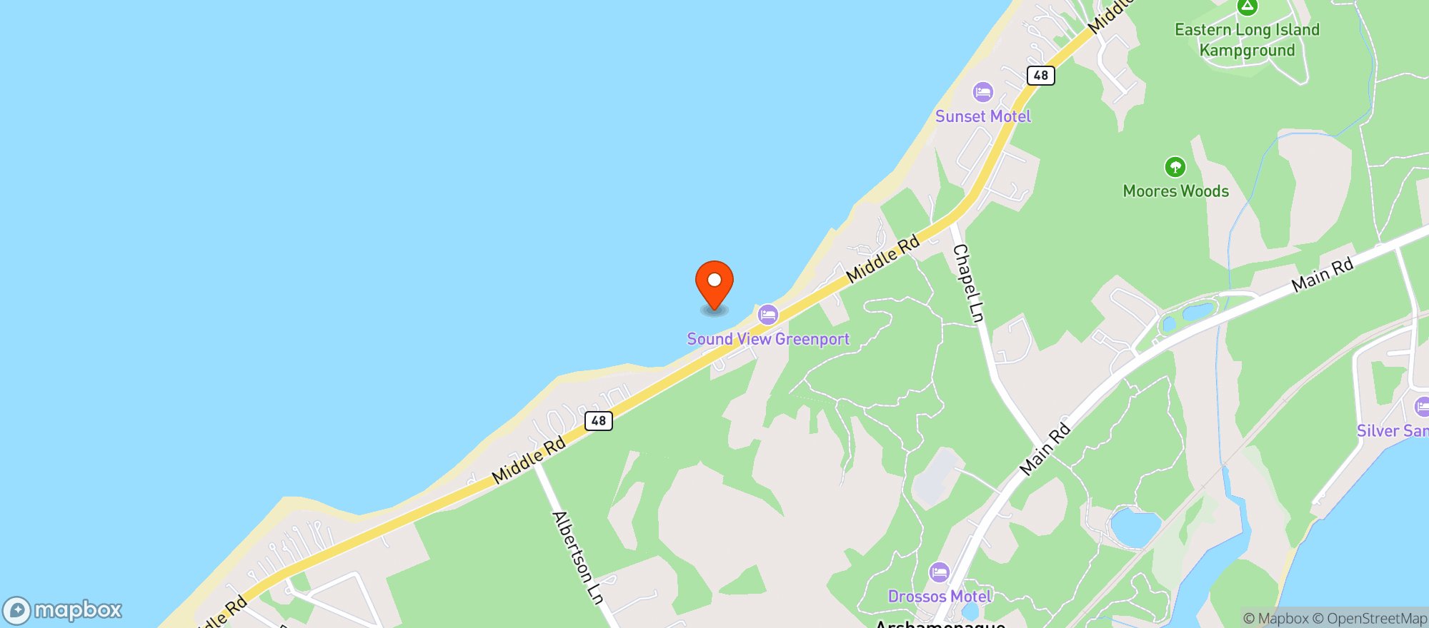 Map showing Sound View Greenport