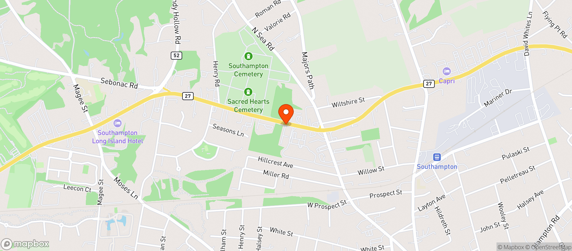 Map showing Peconic Beverage West