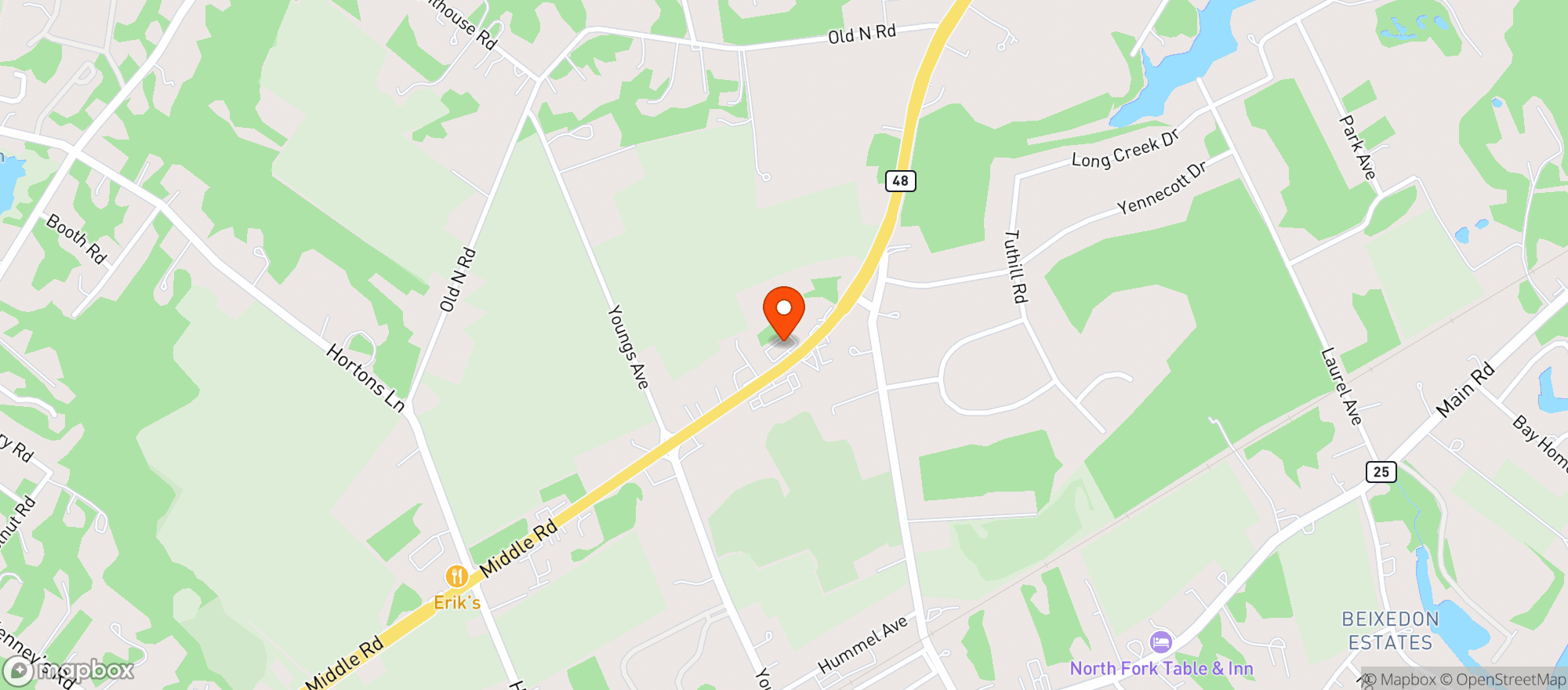 Map showing Showcase W&S of Southold