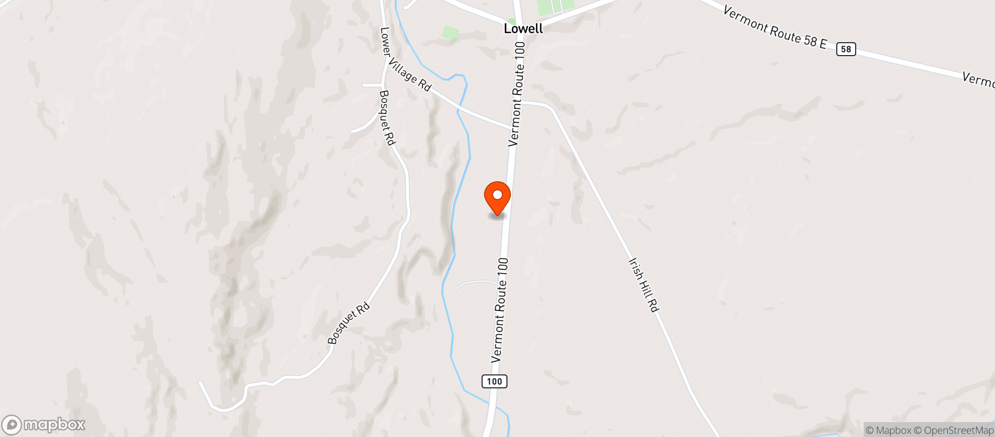 Map showing Lowell General Store