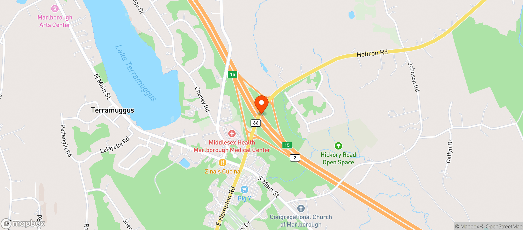 Map showing Country Roads Wine and Spirits