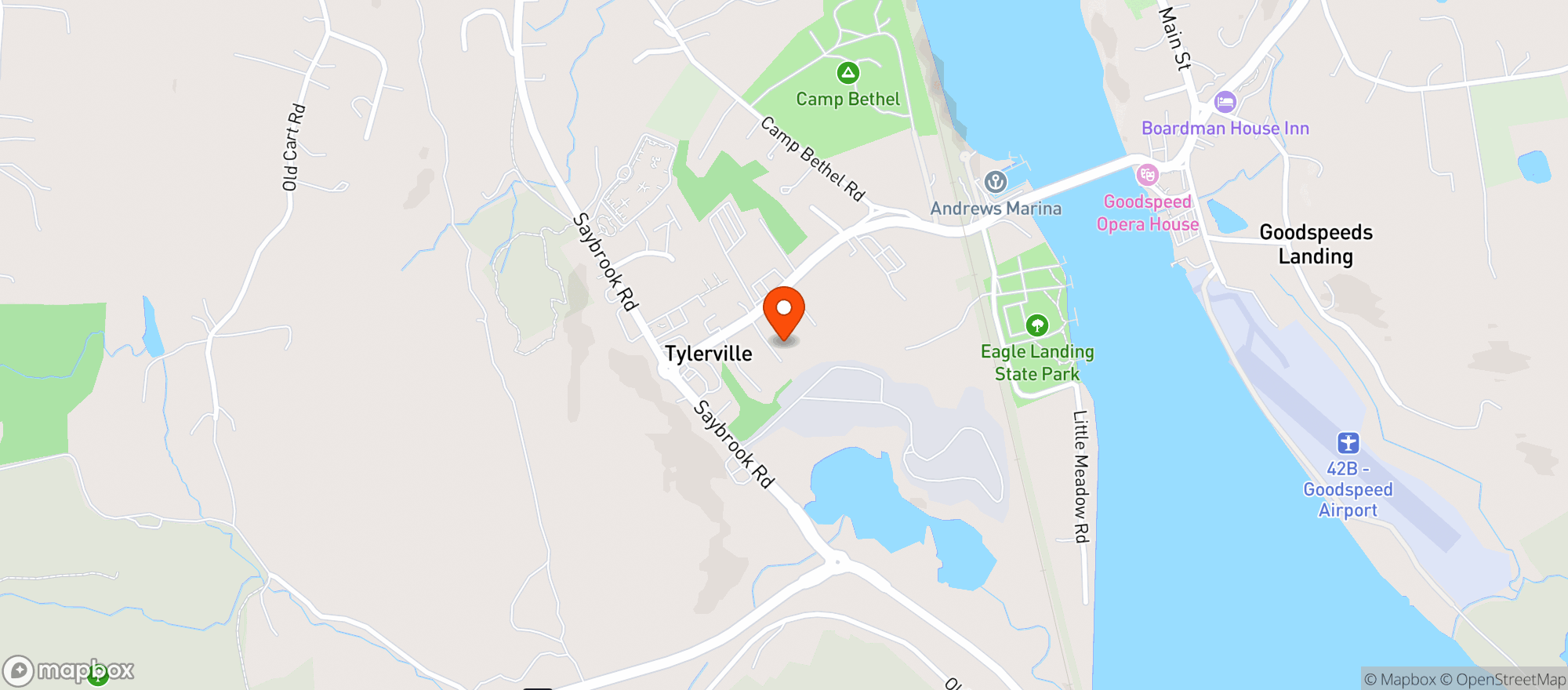 Map showing TONY'S PACKAGE STORE