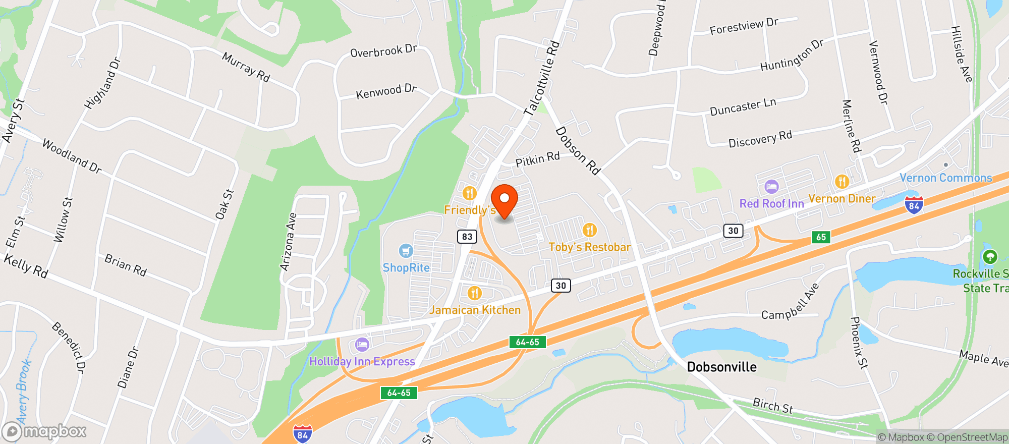 Map showing Stop & Shop - 0613 - Vernon