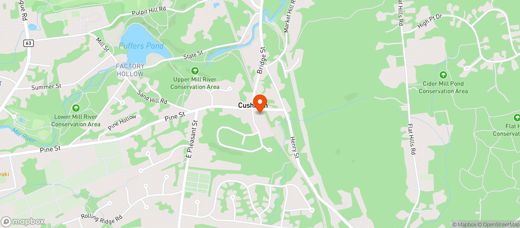 Map showing Cushman Market & Cafe