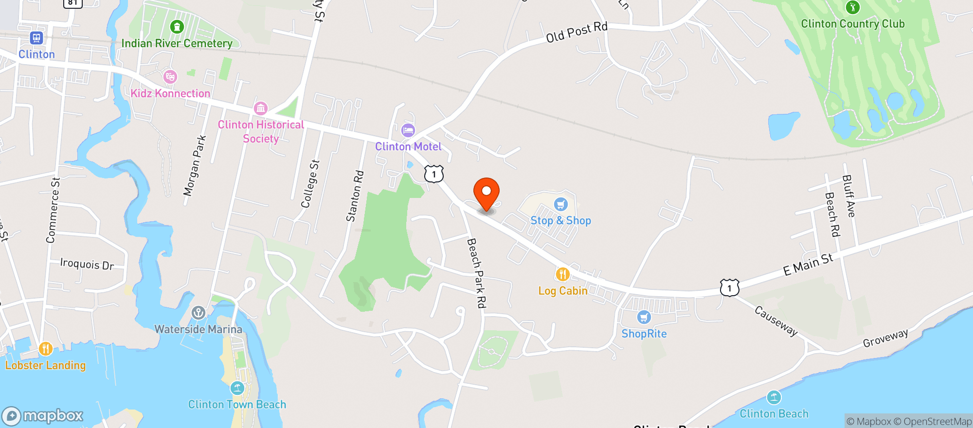 Map showing Liquor Shoppe - Clinton