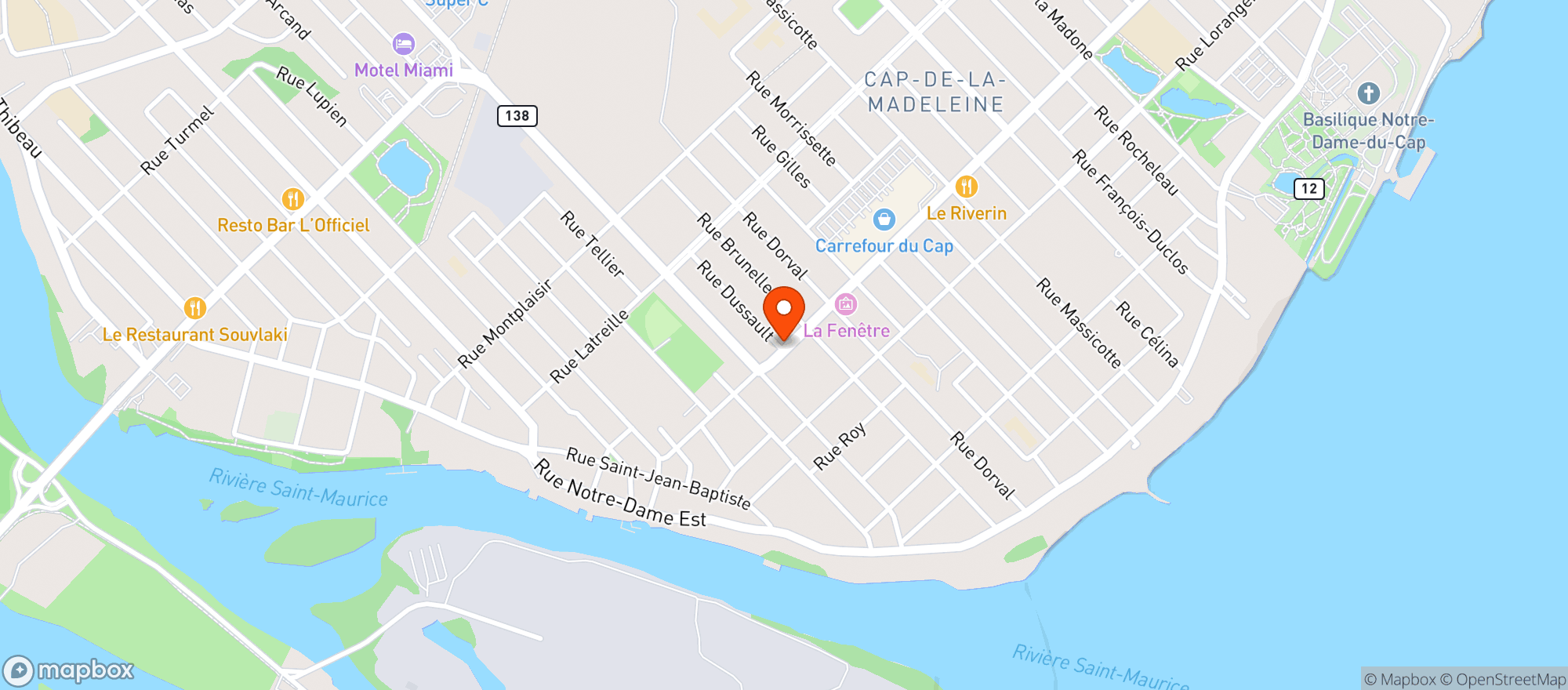Map showing Panier Santé Cap de Madeleine