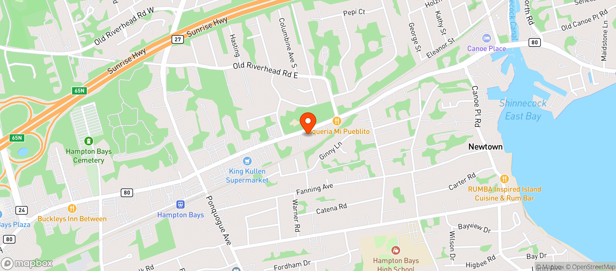 Map showing Hampton Bev & Water