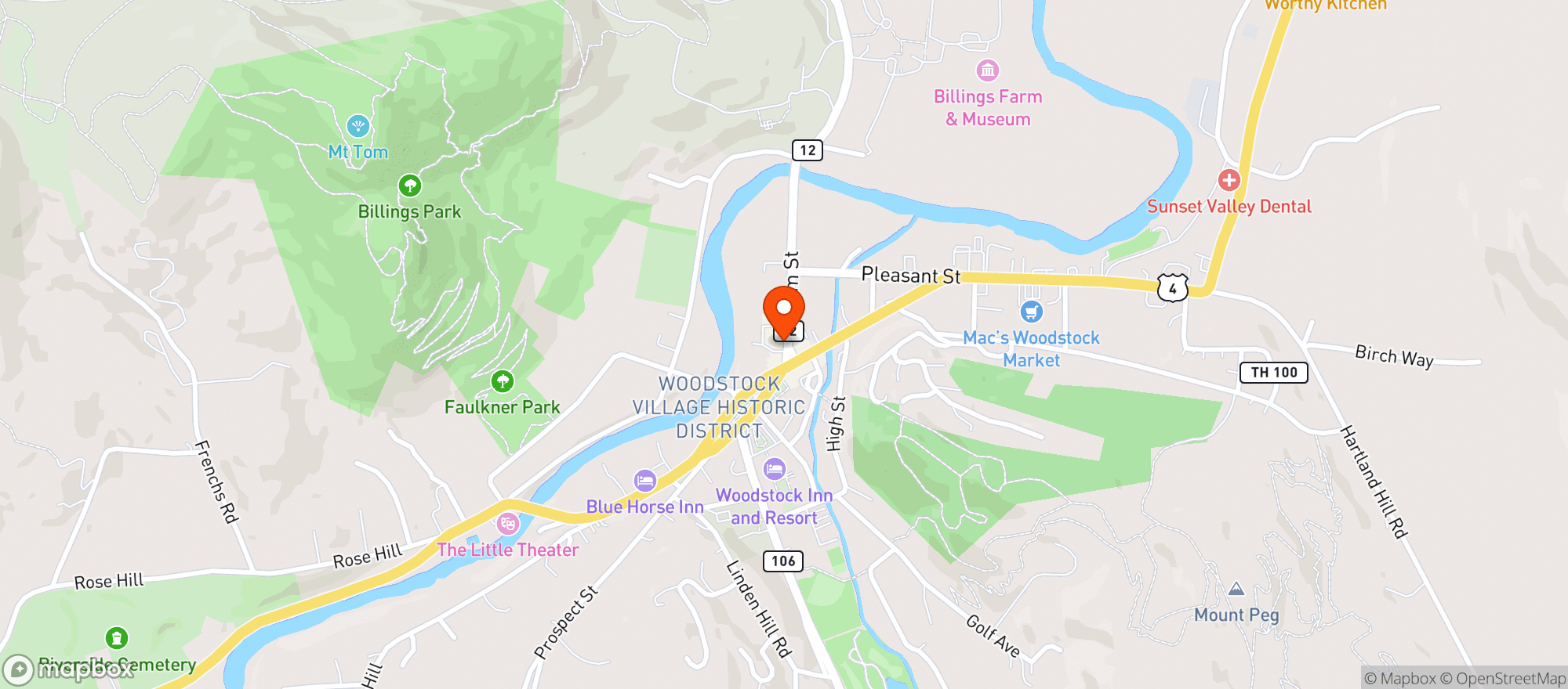 Map showing Clover Gift Shop
